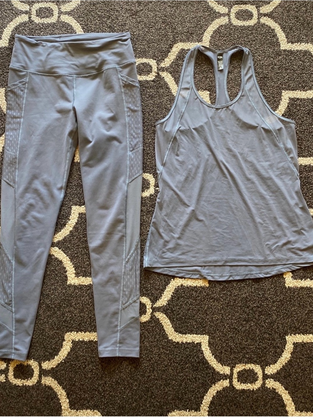 Victoria Sport by Victoria Secret Grey Active Leggings and Racerback Tank